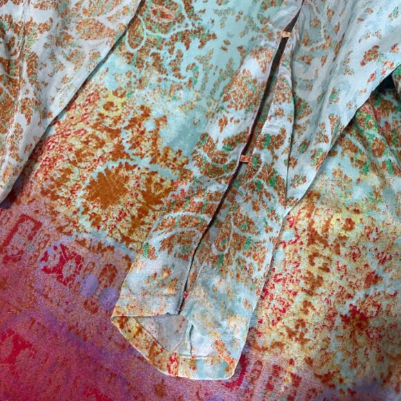 Maeve by Anthropologie Silk Shift Dress XS - Ombré Boho - Cutout Sleeves - EUC - Picture 5 of 7